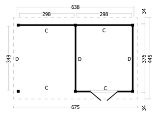 Hamar XL, Type 3 Douglas Gedroogd Potdekselplank blank — 2