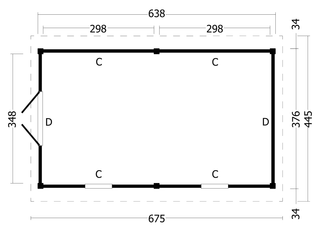 Hamar XL, Type 4 Douglas Gedroogd Potdekselplank blank — 2