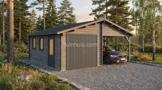 Houten garage en carport Flevoland 6,8x5,6m 44mm — 1