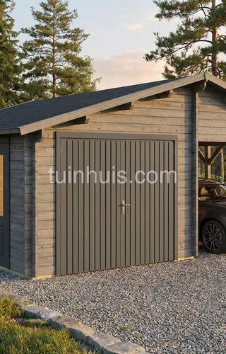 Houten garage en carport Flevoland 6,8x5,6m 44mm — 1