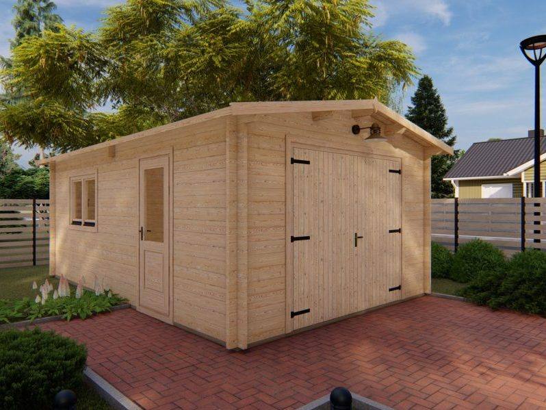 Houten garage Zuid-Holland 4x6m 44mm