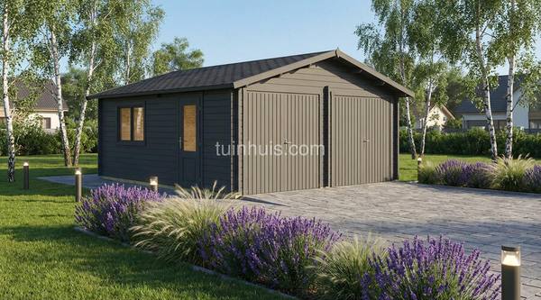 Houten garage Zuid-Holland 6x6m 44mm