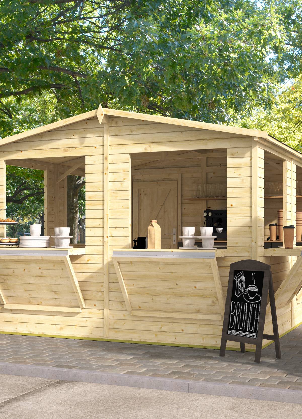 Kiosk Moose | 16mm | vuren onbehandeld | 300 x 300 cm | incl. vloer