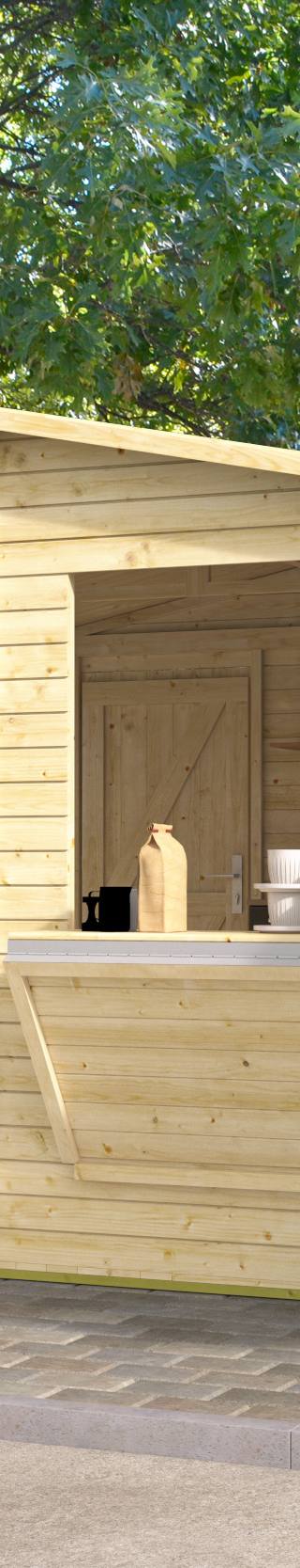 Kiosk Moose | 16mm | vuren onbehandeld | 300 x 300 cm | incl. vloer — 1