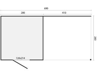 KubeLine + luifel 280 x 687 cm, onbehandeld — 2
