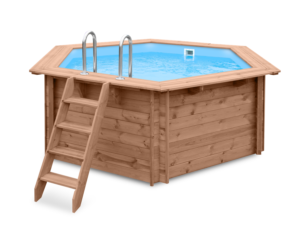 Luxe houten zwembad Mambo Beach 355 x 307 x 116 cm
