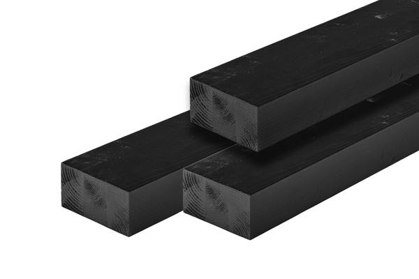 ME vuren ligger 6,5 x 12,0 x 400 cm, zwart gespoten, geschaafd