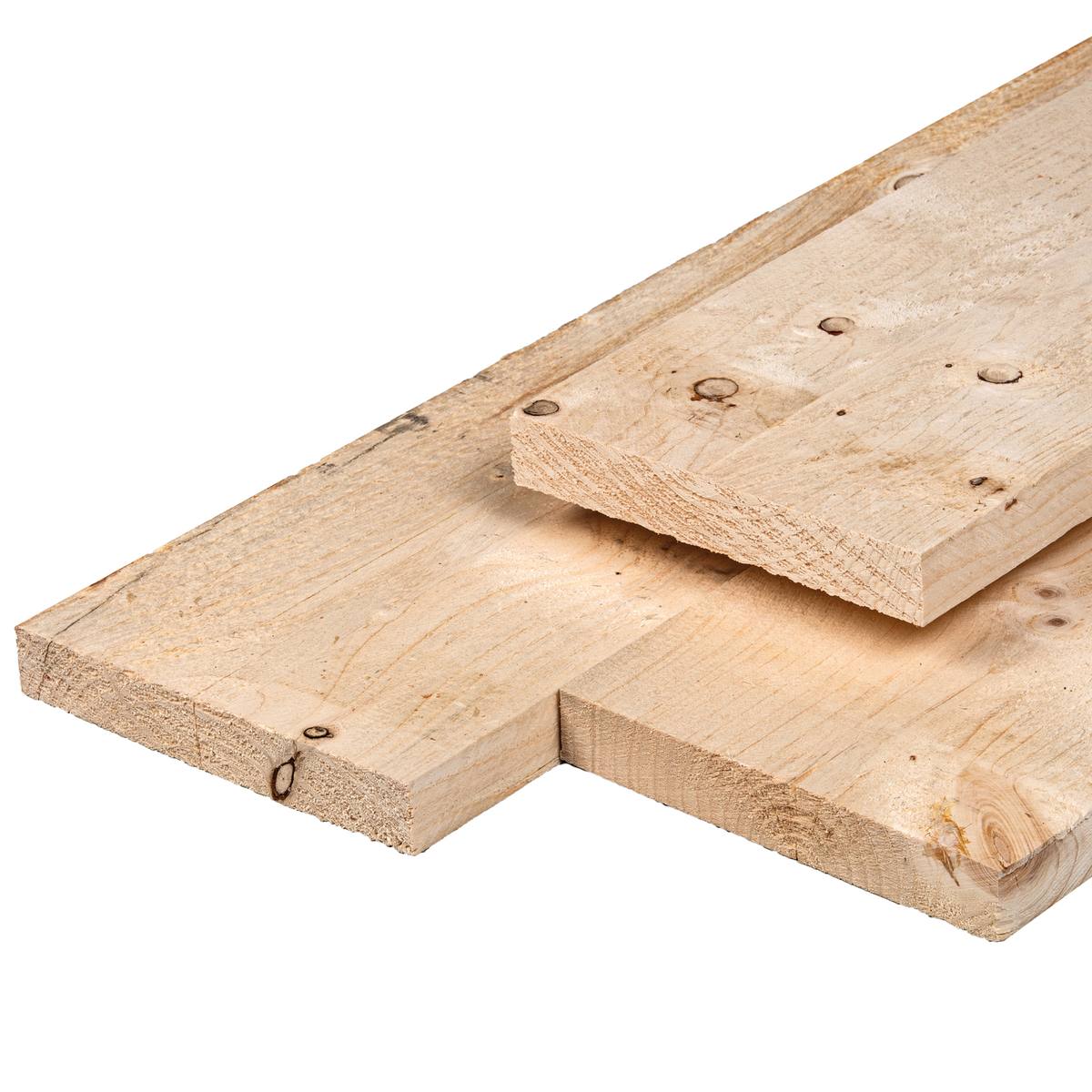 ME vuren steigerplank 2,9 x 19,0 x 400 cm, gedroogd, onbehandeld, fijnbezaagd, scherpkantig