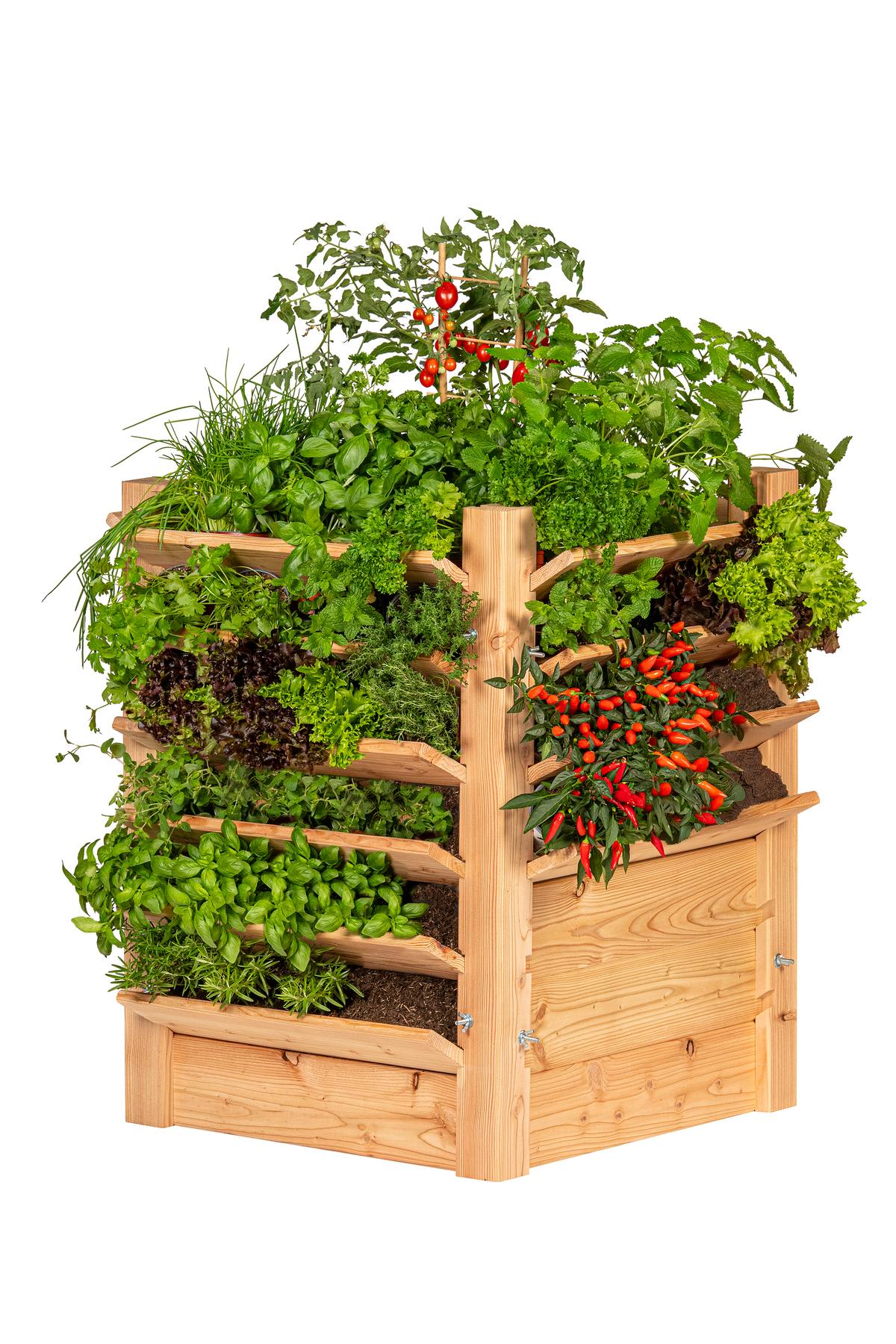 Multi plantenbak/kruidenbak, lariks B60xD60xH80 cm