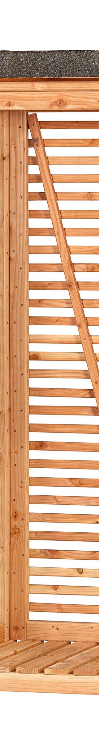 Openhaardhout berging, douglas B85 x D80 x H190 cm — 1