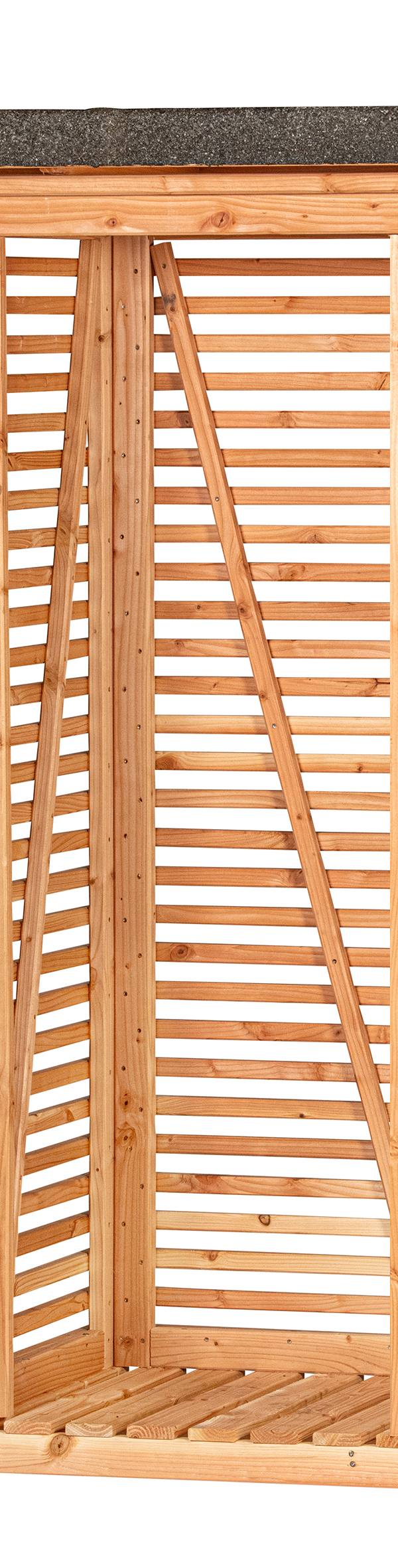 Openhaardhout berging, douglas B85 x D80 x H190 cm