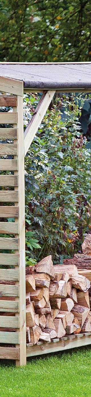 Openhaardhout berging, groen geïmpregneerd grenen B180 x D50 x H180 cm — 1