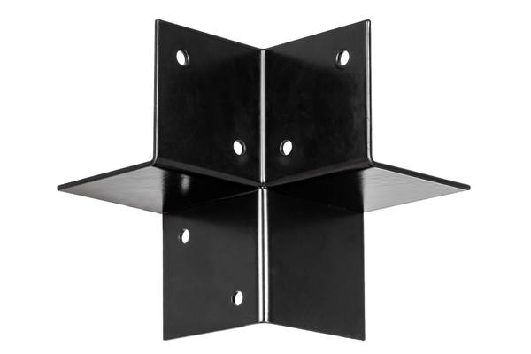 Pergola hoekverbinding voor 9 x 9 cm balken, zwart gepoedercoat, incl. bevestigingsset