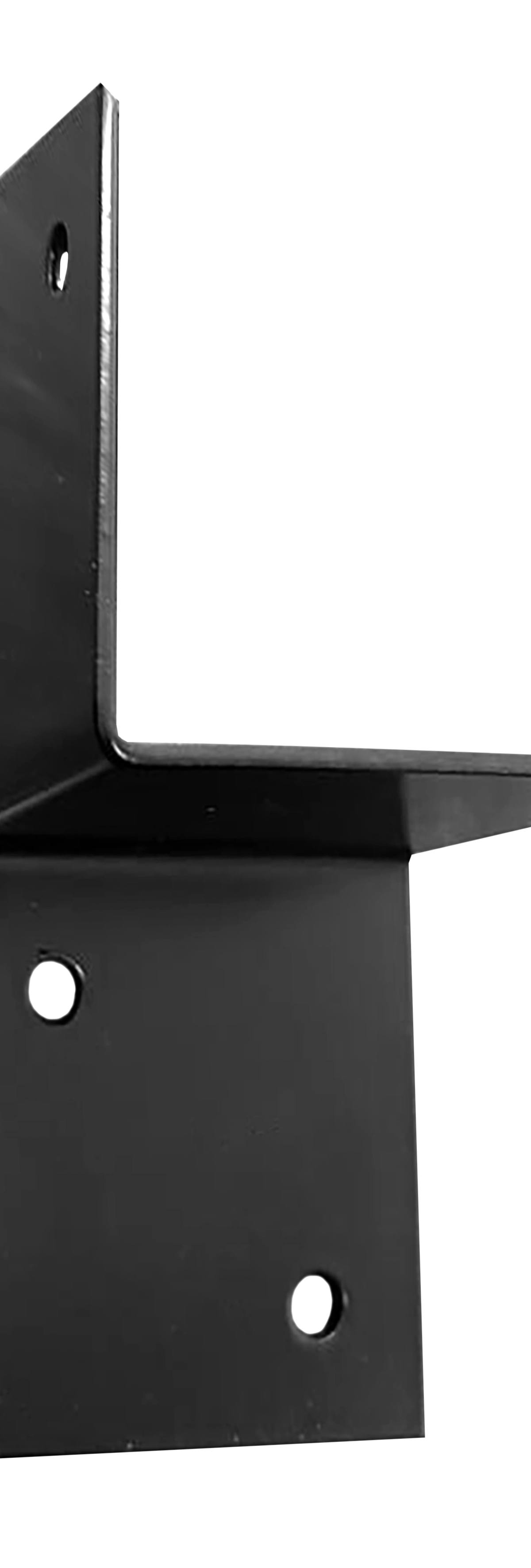 Pergola muurelement voor 9 x 9 cm balken, links, zwart gepoedercoat, incl. bevestigingsset