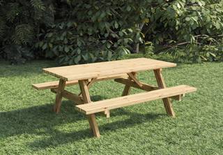Picknicktafel Extra 200 cm vuren gedroogd, groen geïmpregneerd — 1