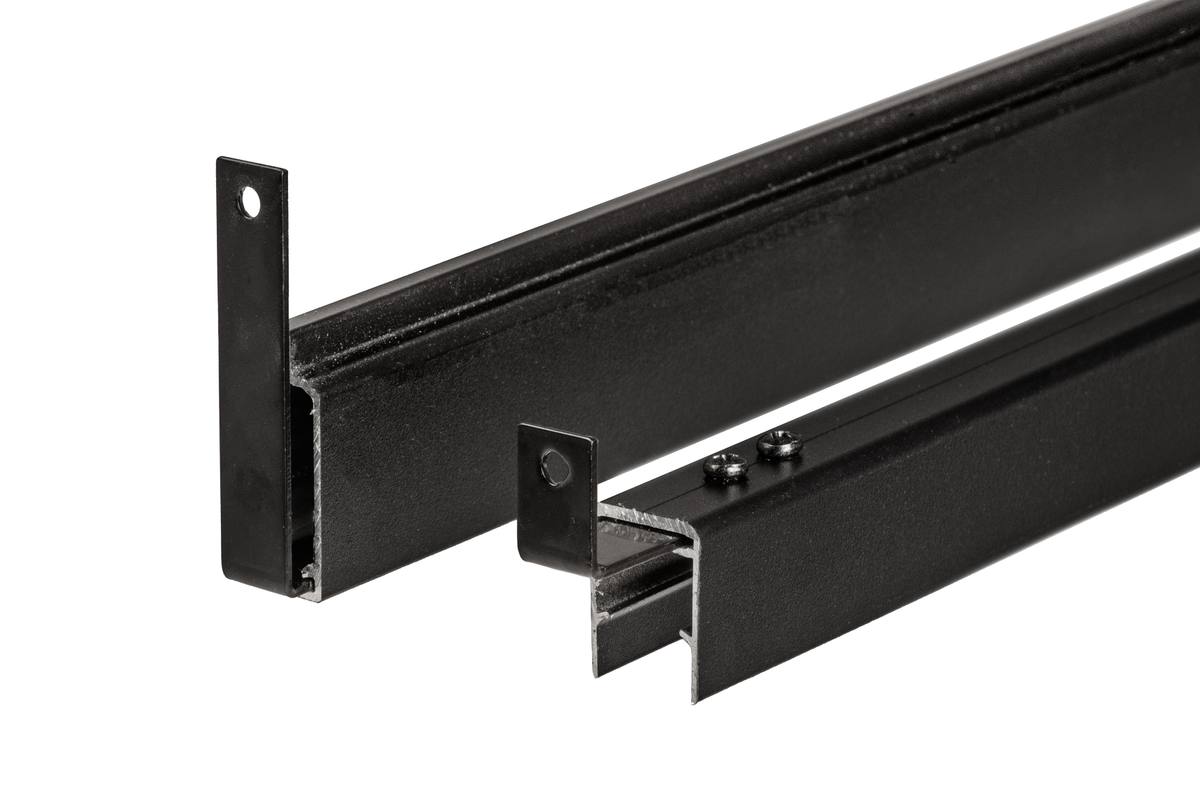 PuraFence aluminium begin- en eindprofiel (3,8 x 2,28 / 6,2 x 2,4) x 179,2 cm, zwart (incl. clips)