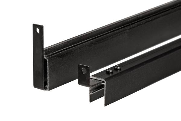 PuraFence aluminium begin- en eindprofiel (3,8 x 2,28 / 6,2 x 2,4) x 179,2 cm, zwart (incl. clips)