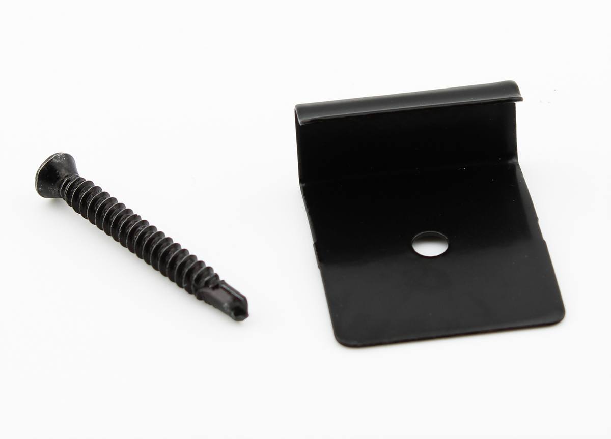 PuraFix vlonderplank beginclip RVS zwart voor blinde bevestiging - set 50 stuks