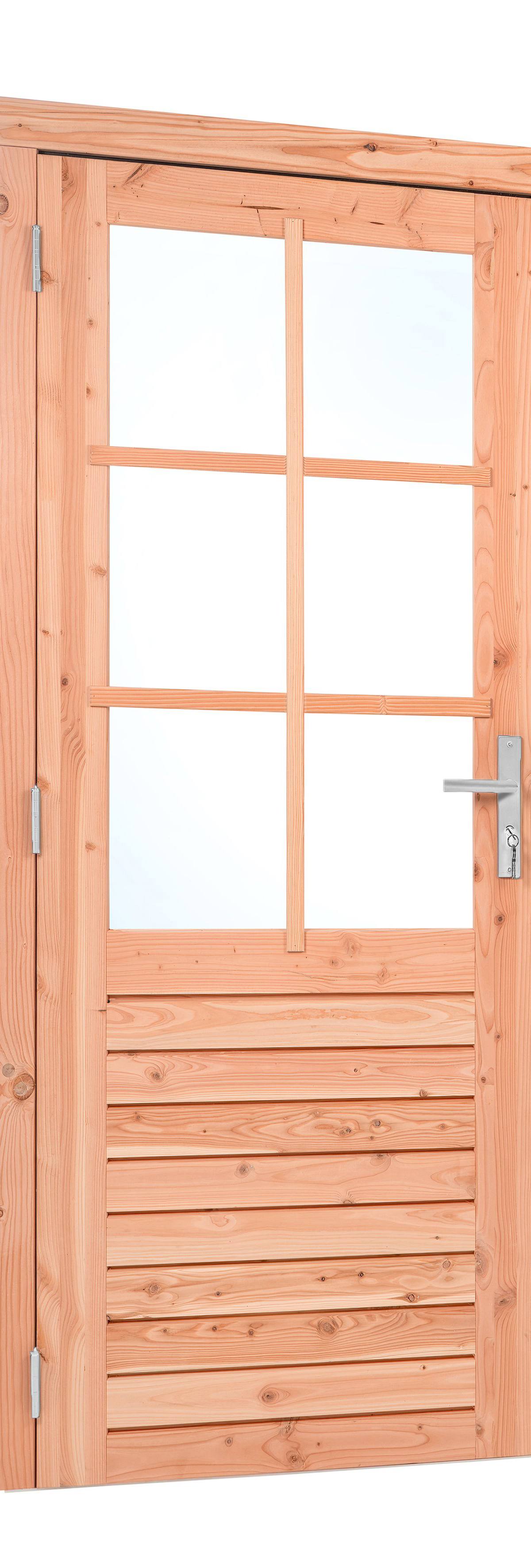 Red Class Wood enkele glas deur, 6-ruits LD Enkele glasdeur B1000 x H2050 mm buitenmaat (rvs beslagset)