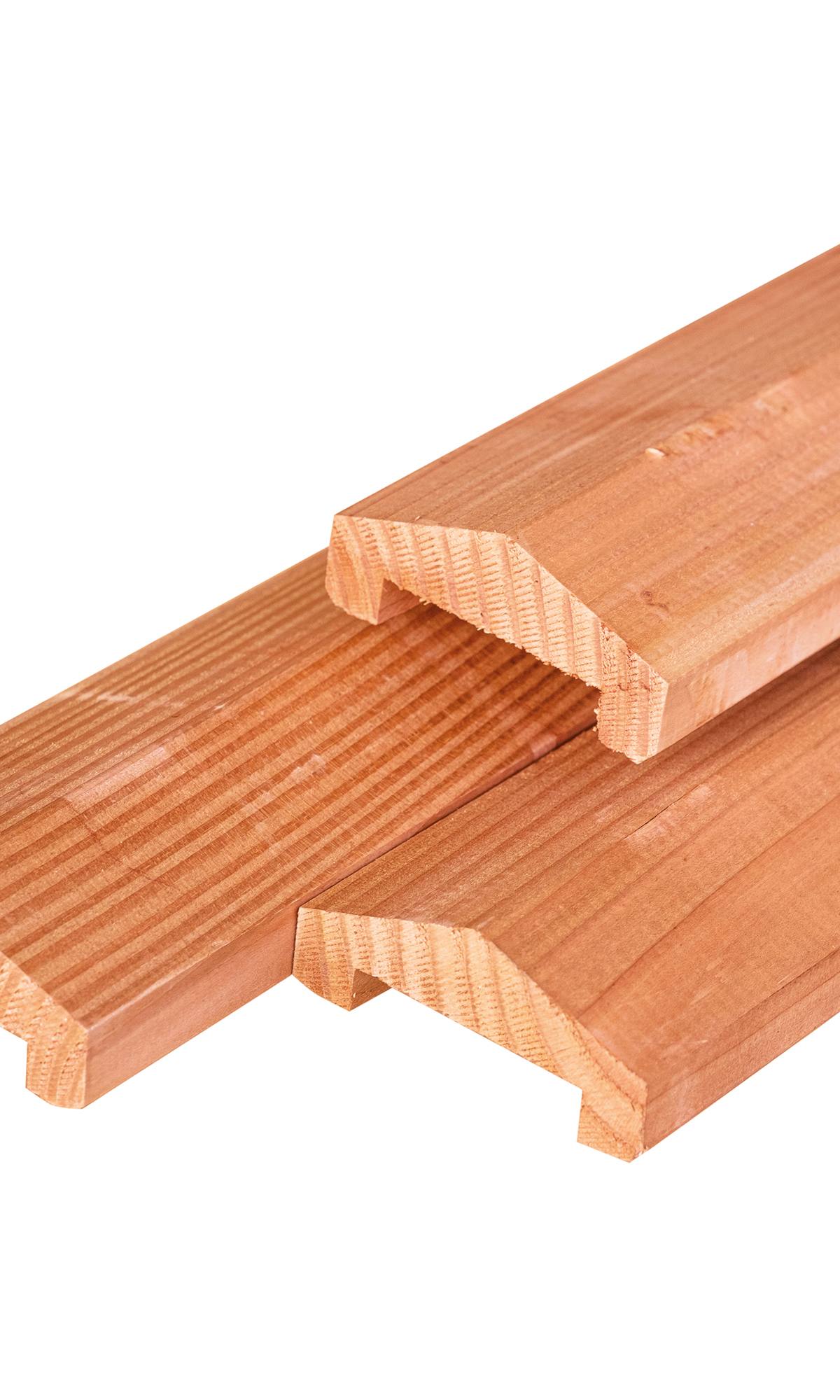 Red Class Wood ME vuren afdekkap 3,5 x 8,5 x 180 cm, gedroogd, geïmpregneerd, geschaafd, piramide