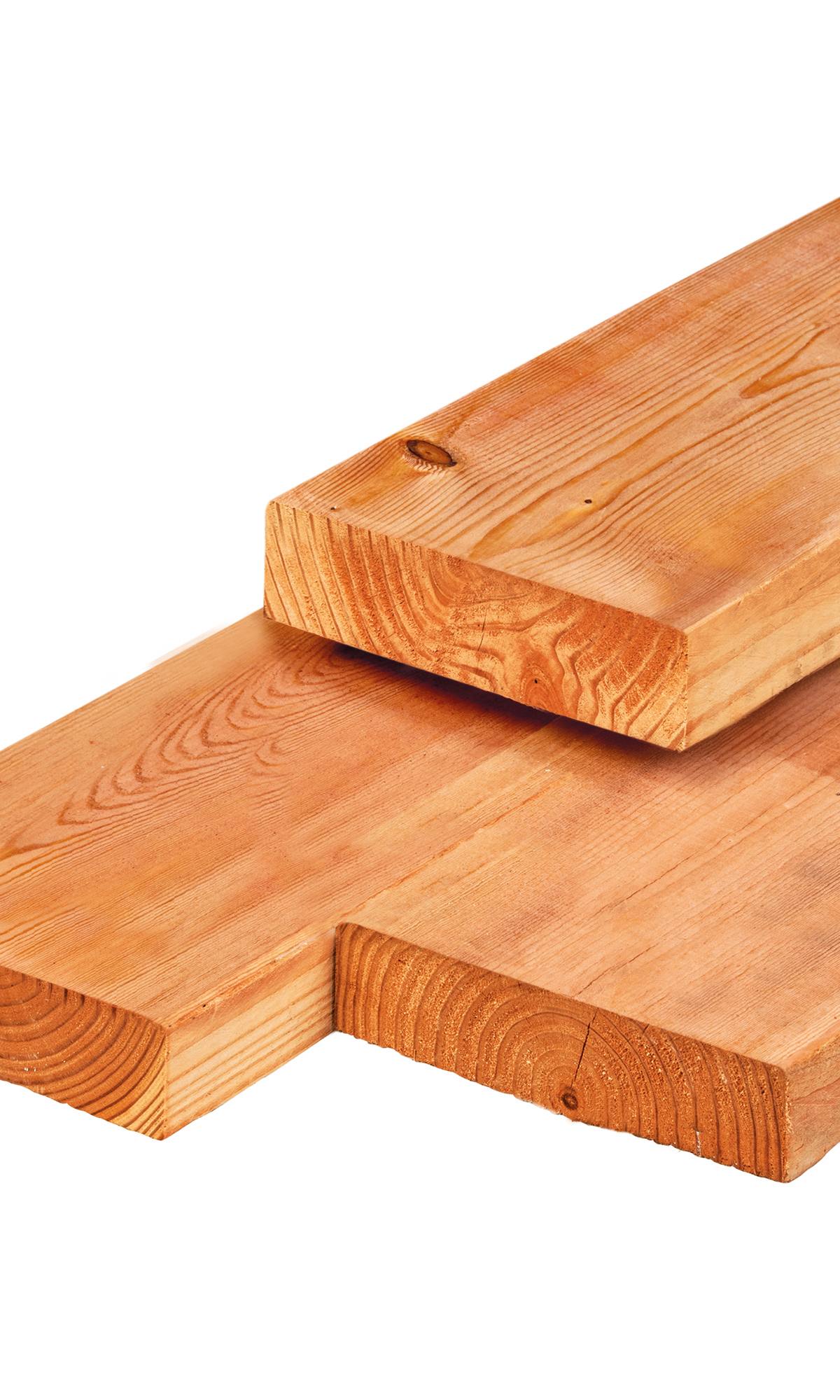 Red Class Wood ME vuren ligger 4,5 x 12,0 x 330 cm, gedroogd, geïmpregneerd, geschaafd, 4 ronde hoeken