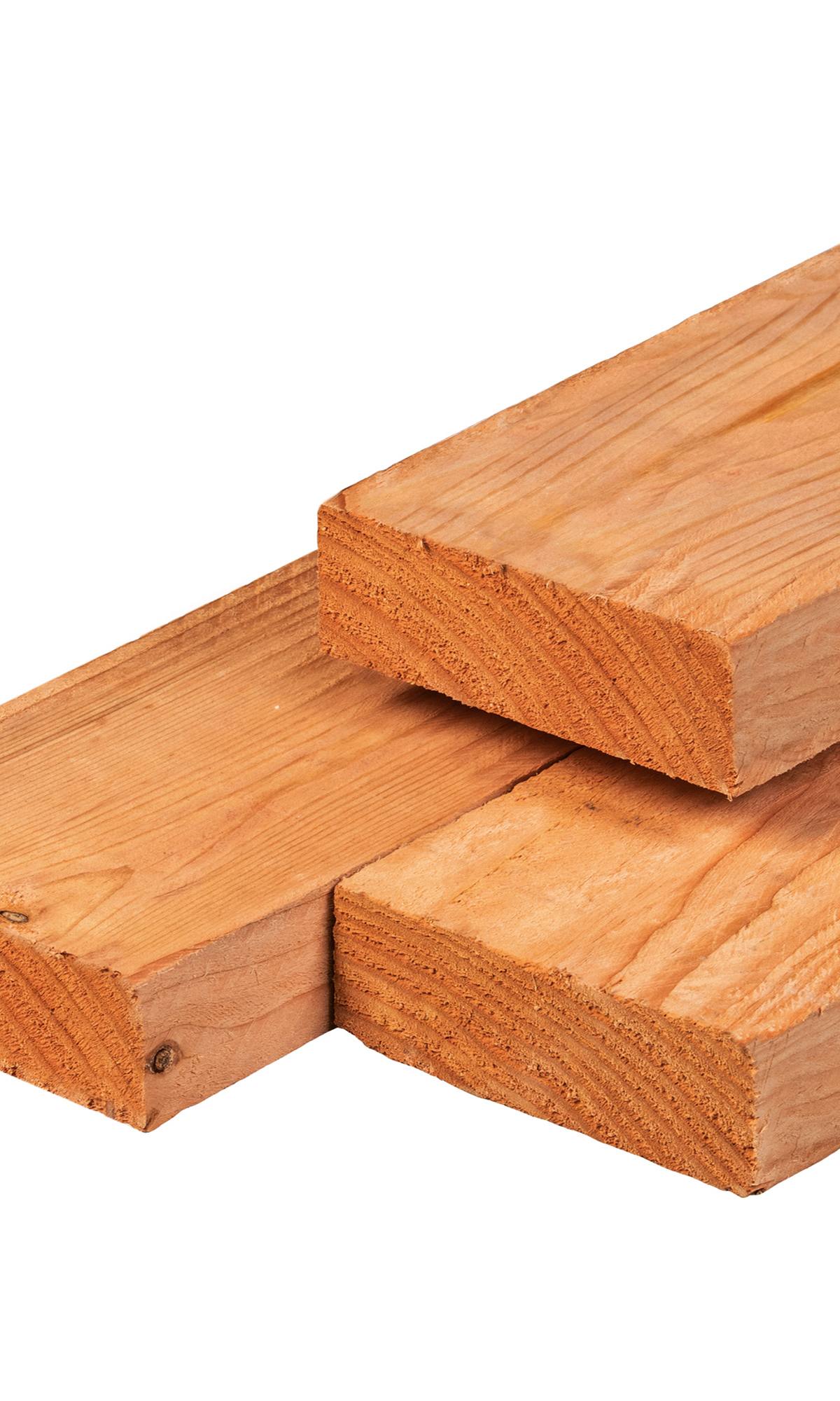 Red Class Wood ME vuren ligger 4,5 x 14,5 x 300 cm, gedroogd, geïmpregneerd, geschaafd, 4 ronde hoeken