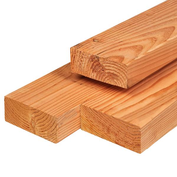 Red Class Wood ME vuren ligger 6,5 x 14,0 x 300 cm, gedroogd, geïmpregneerd, geschaafd, 4 ronde hoeken