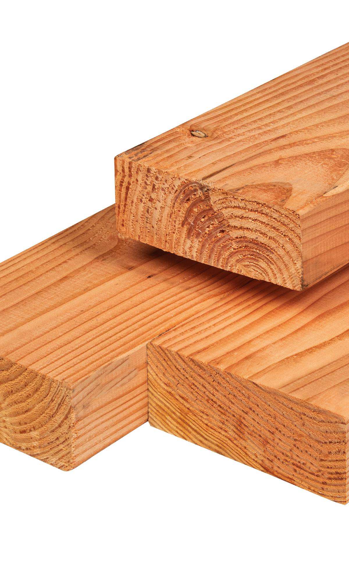 Red Class Wood ME vuren ligger 6,5 x 14,0 x 300 cm, gedroogd, geïmpregneerd, geschaafd, 4 ronde hoeken