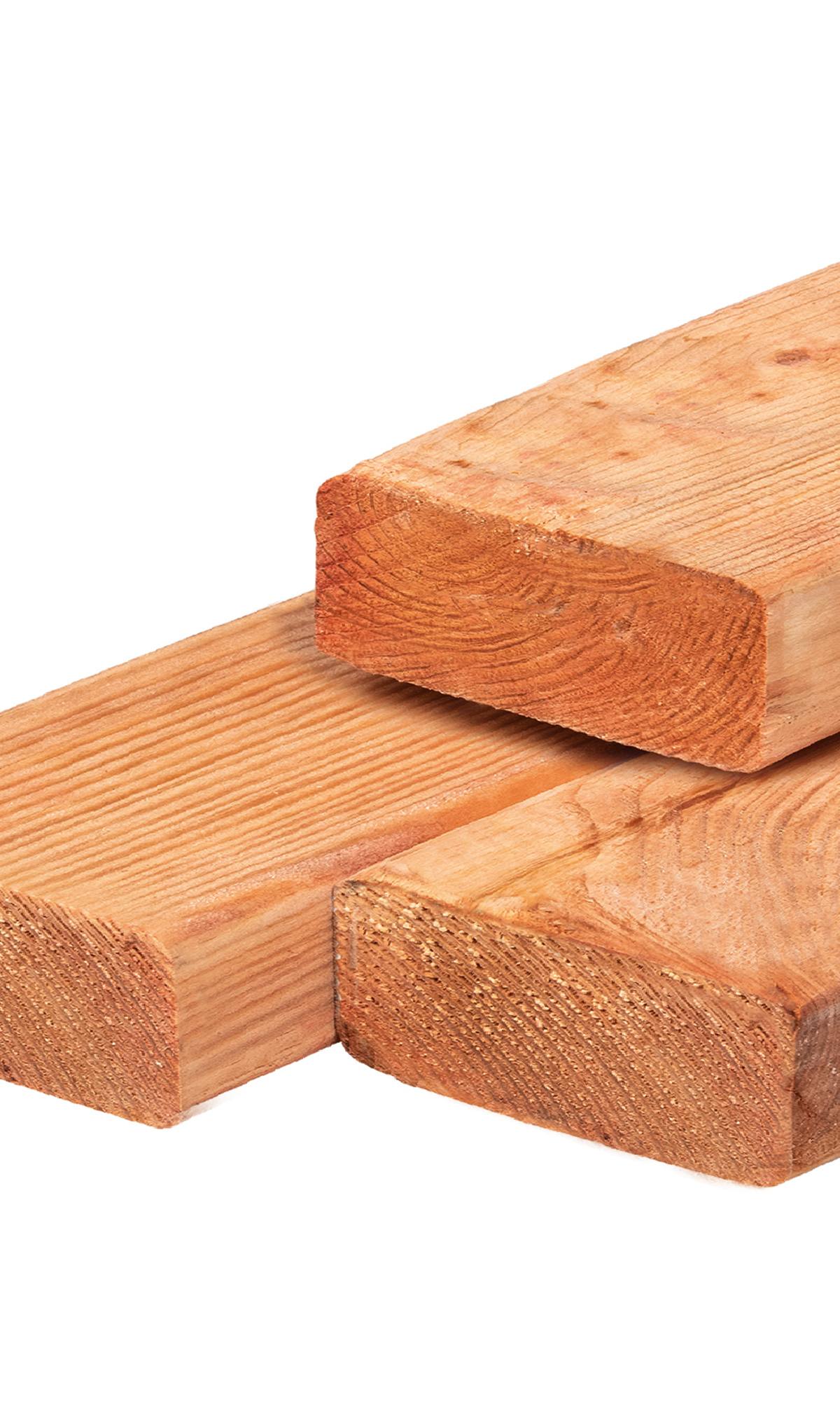 Red Class Wood ME vuren ligger 6,5 x 19,5 x 300 cm, gedroogd, geïmpregneerd, geschaafd, 4 ronde hoeken