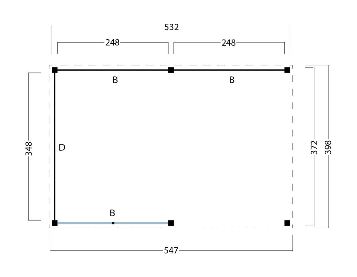 Red Class Wood zadeldak Göteborg, type 1 (Red Class Wood wanden)