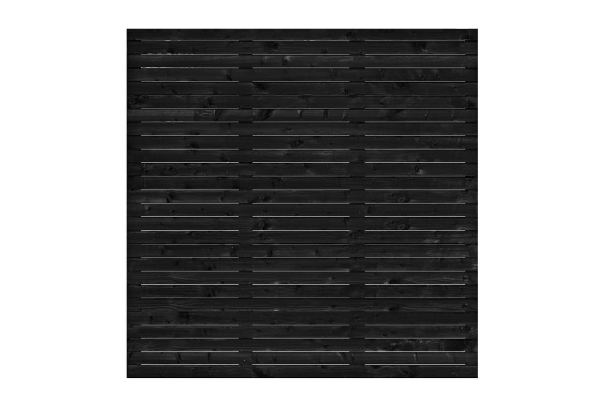 Rhombusscherm Mannheim, zwart gespoten vuren, RVS-geschroefd, enkelzijdig bekleed, 30-planks 180 x 180 cm