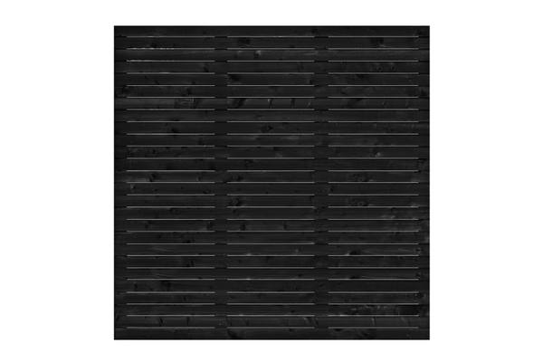 Rhombusscherm Mannheim, zwart gespoten vuren, RVS-geschroefd, enkelzijdig bekleed, 30-planks 180 x 180 cm