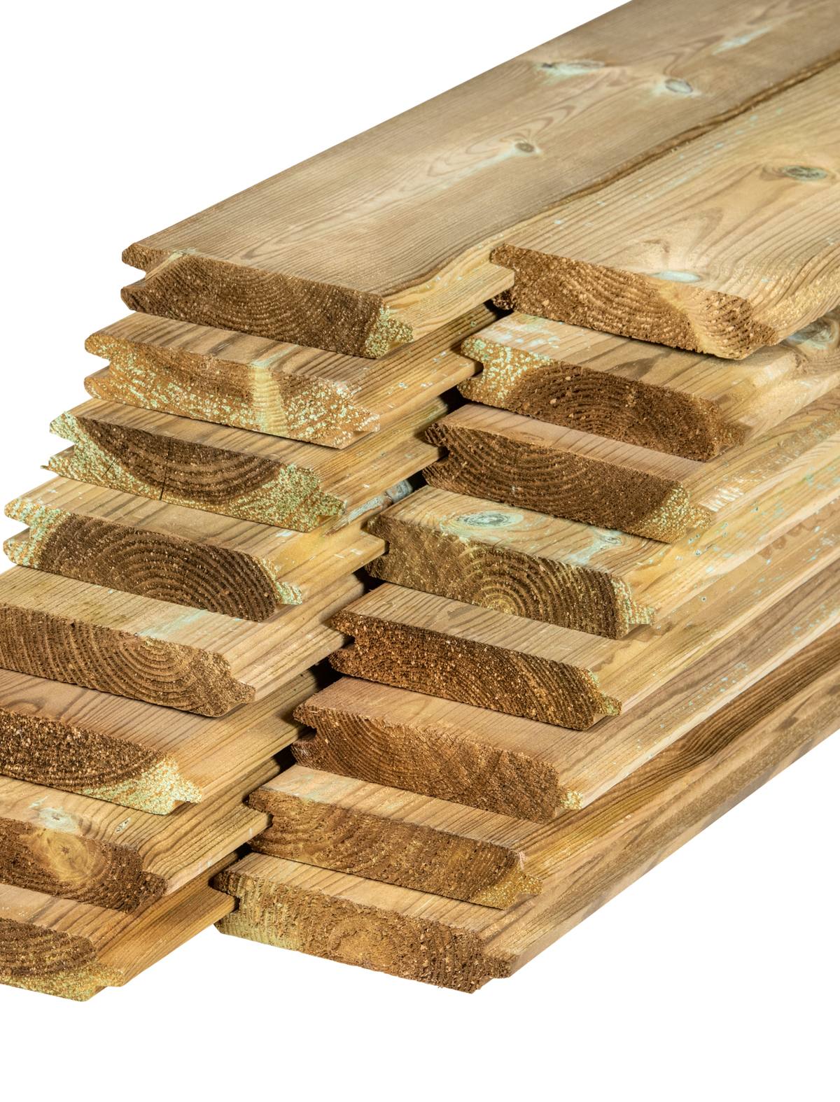 Stapelset blokhutprofiel groen geïmpregneerd