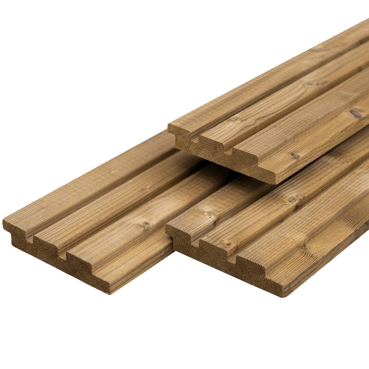 Thermoline NE vuren triple profiel 2,6 x 14,0 x 270 cm, gedroogd, thermisch gemodificeerd, geschaafd