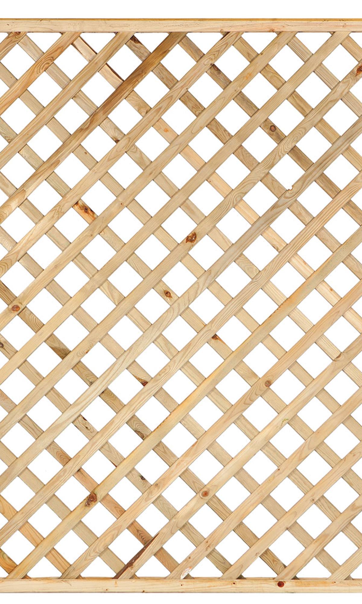 Trellis met lijst, diagonale lamellen grenen groen geïmpregneerd H180 x B180 cm
