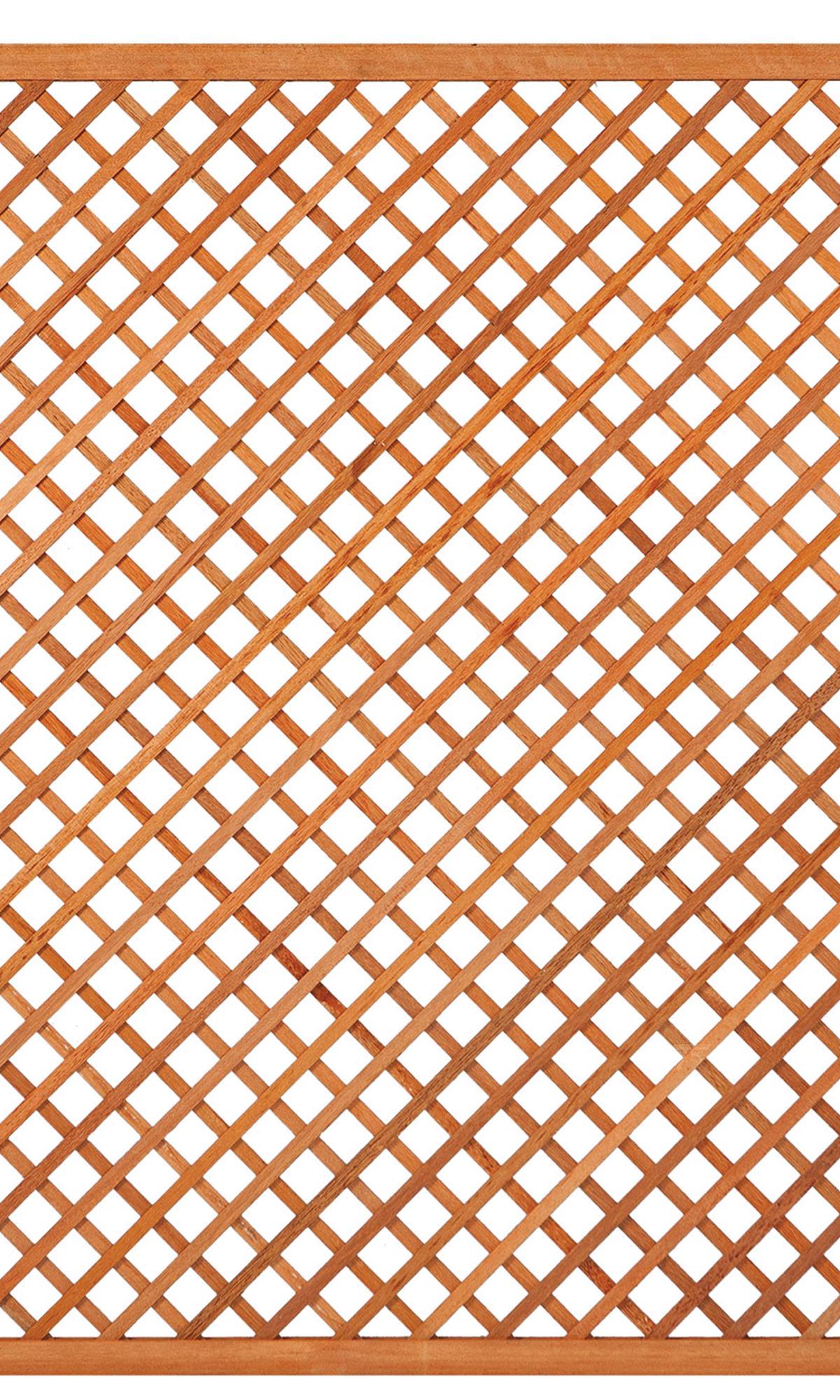 Trellis met lijst, diagonale lamellen hardhout kunstmatig gedroogd H180 x B180 cm