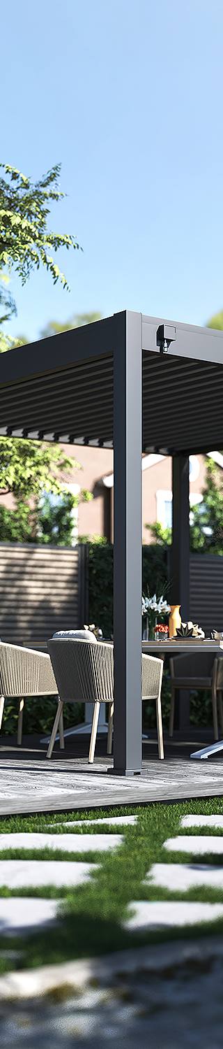 Tuindeco Advance line vrijstaande aluminium overkapping 300 x 300 x 255 cm antraciet — 1