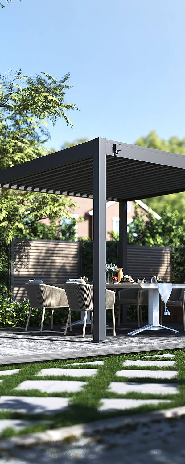 Tuindeco Advance line vrijstaande aluminium overkapping 300 x 300 x 255 cm antraciet