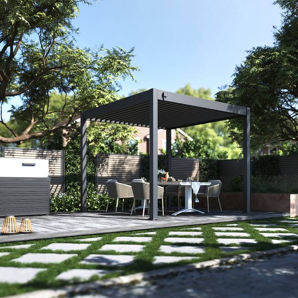 Tuindeco Advance line vrijstaande aluminium overkapping 300 x 300 x 255 cm antraciet