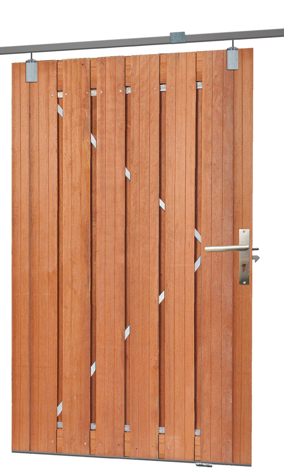 Tuindeur schuifsysteem hardhout H195 x 130 cm