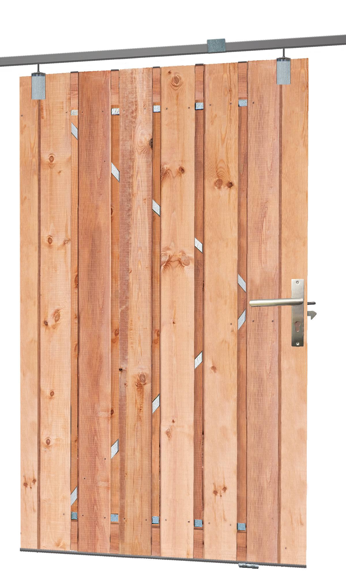 Tuindeur schuifsysteem Red Class Wood H195 x 130 cm