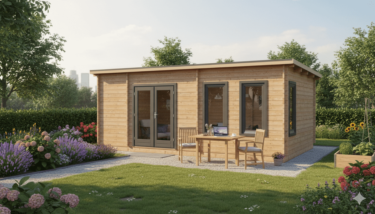 Tuinhuis Rust en Vreugd 6,60x4,00-44mm 26,40m² | Lessenaarsdak