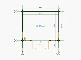 Tuinhuis Zeist 3x2,5m 28mm — 2