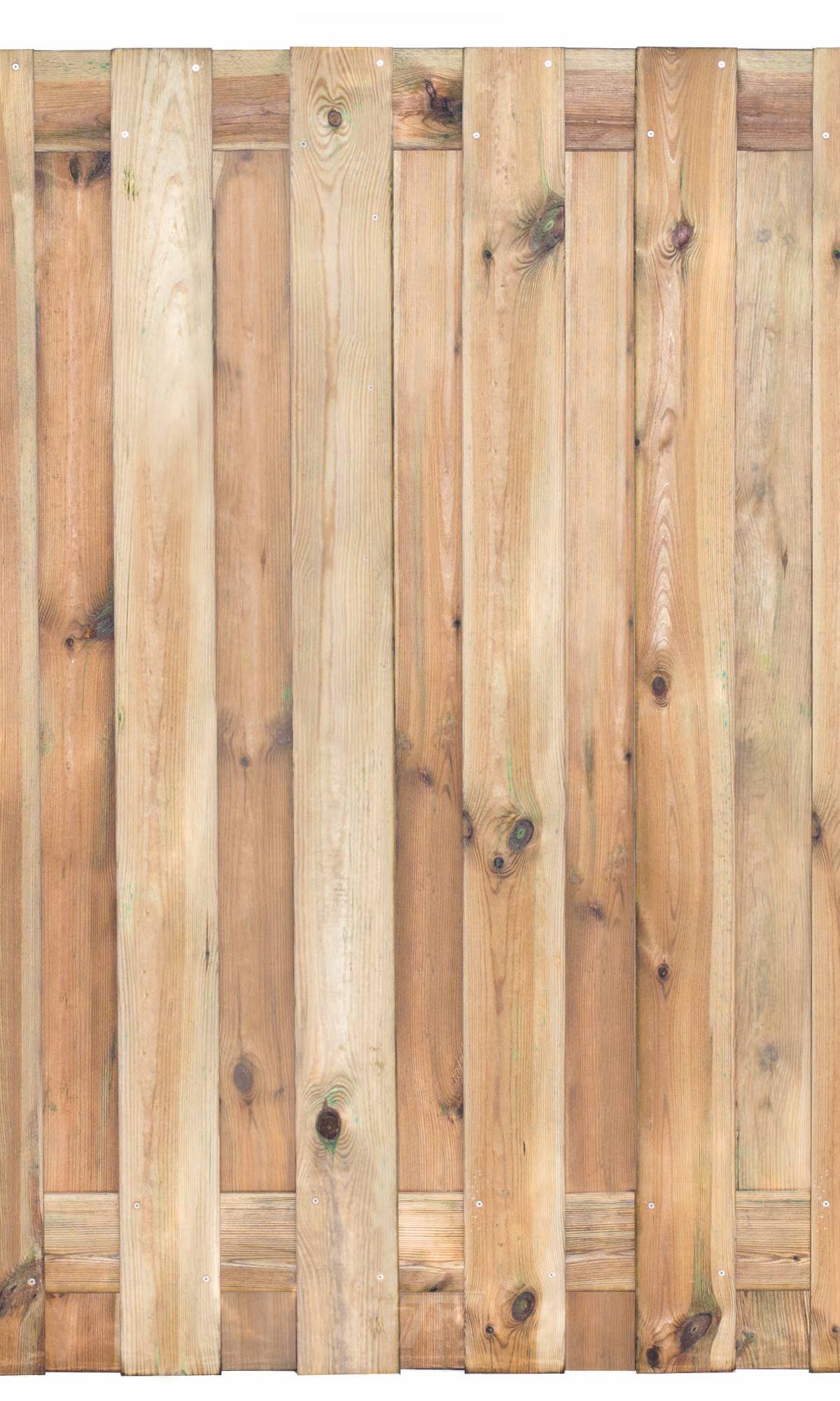 Tuinscherm Coevorden, groen geïmpregneerd grenen, RVS-geschroefd, 17-planks (15+2) 180 x 180 cm