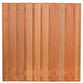 Tuinscherm Dronten, keruing hardhout, RVS-geschroefd, 21-planks (19+2) 180 x 180 cm — 1