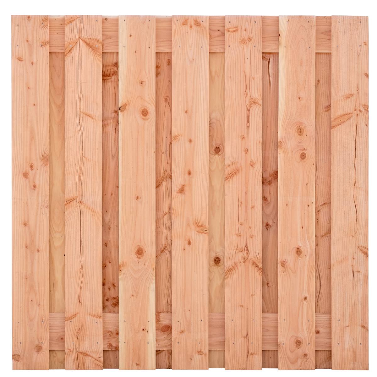 Tuinscherm Meckelenburg, douglas, RVS-geschroefd, 15-planks (13+2) 180 x 180 cm