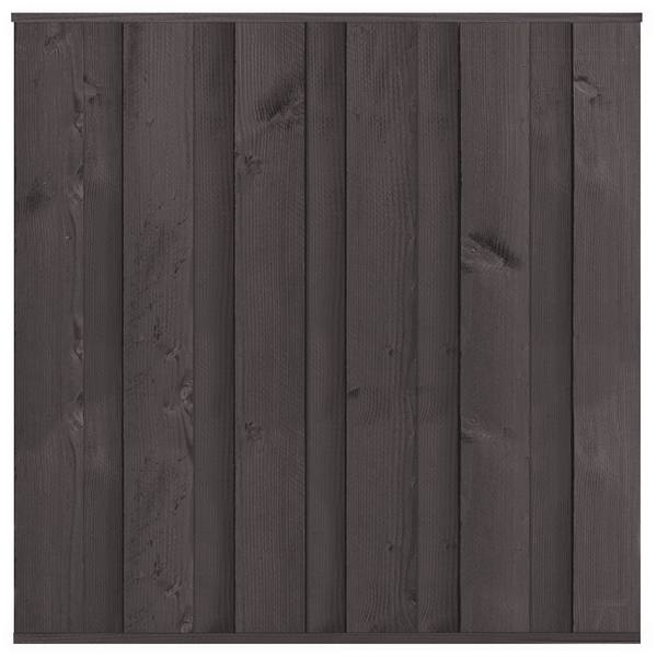 Tuinscherm Rosenheim, zwart gespoten grenen, RVS-geschroefd, 11-planks 180 x 180 cm