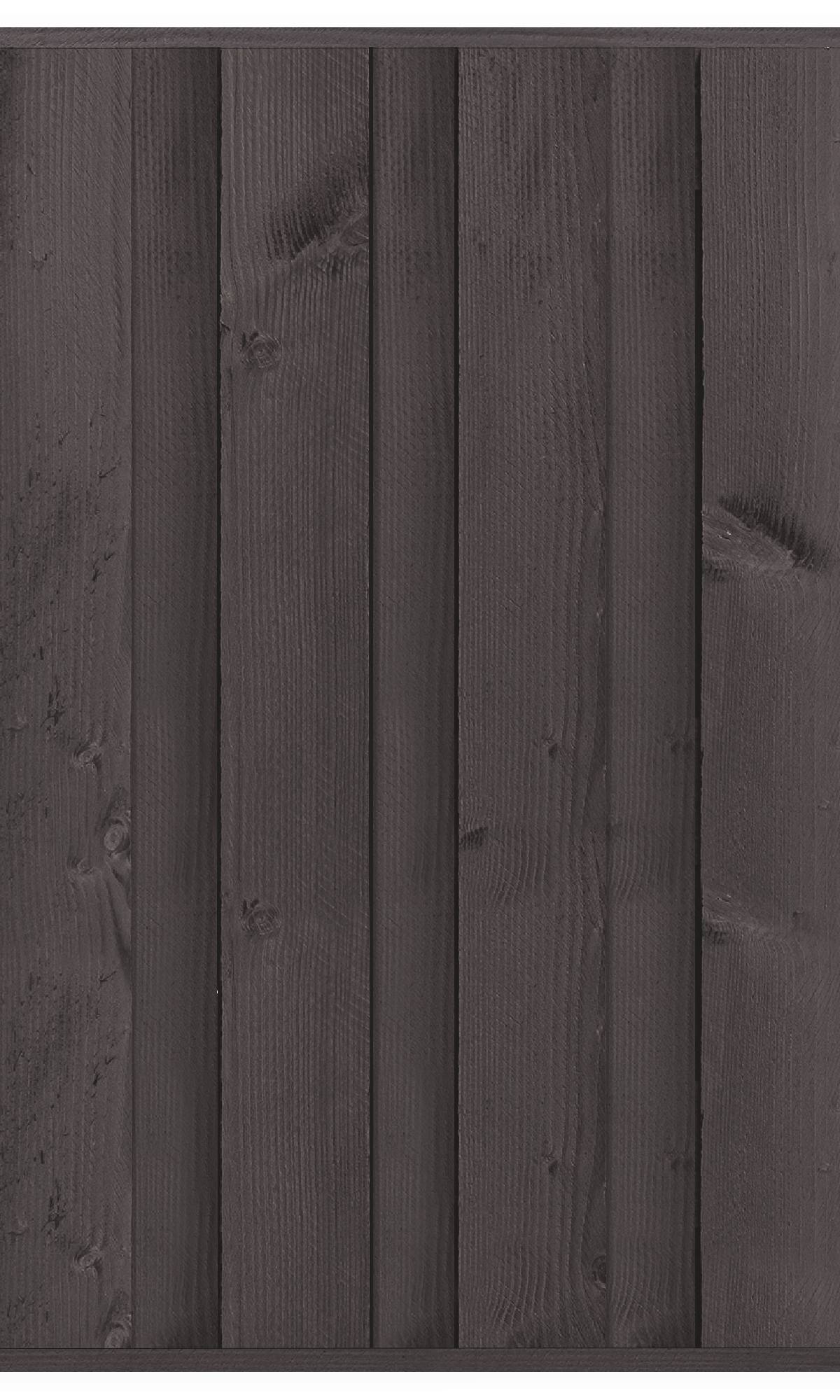 Tuinscherm Rosenheim, zwart gespoten grenen, RVS-geschroefd, 11-planks 180 x 180 cm
