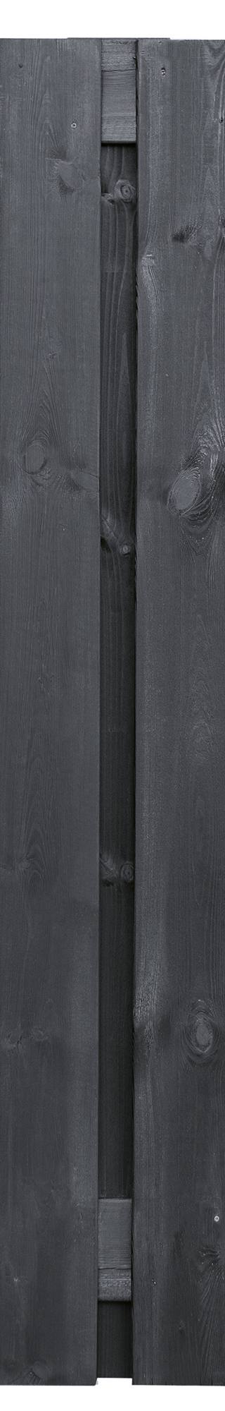 Tuinscherm Stuttgart, zwart gespoten vuren, RVS-geschroefd, 21-planks (19+2) 180 x 180 cm — 1