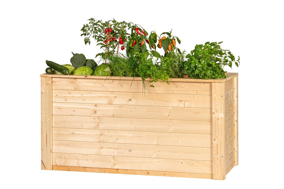 Verhoogde plantenbak Neckar, onbehandeld vuren B150 x D76 x H79 cm